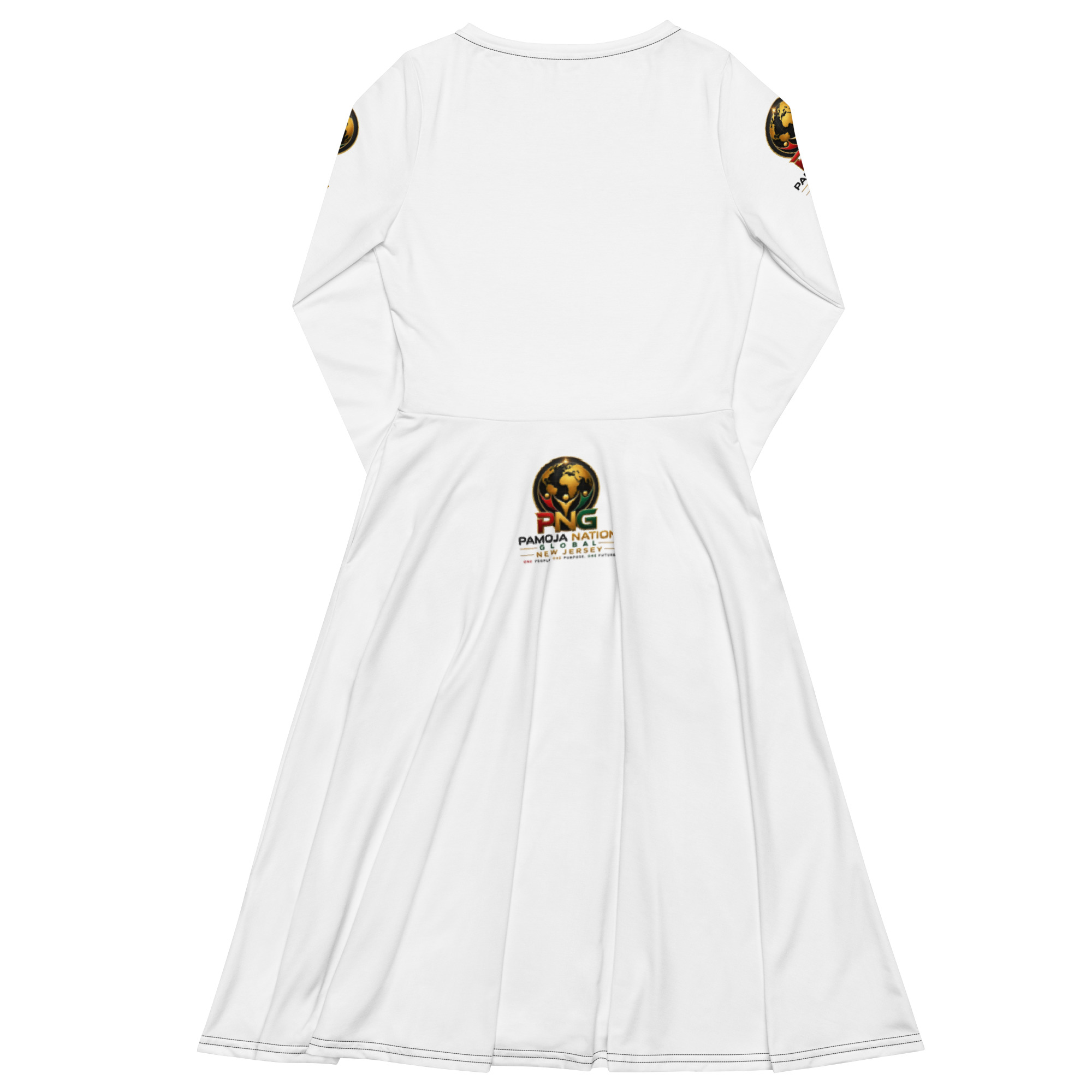 Pamoja Nation Global - New Jersey All-over print long sleeve midi dress - Image 2