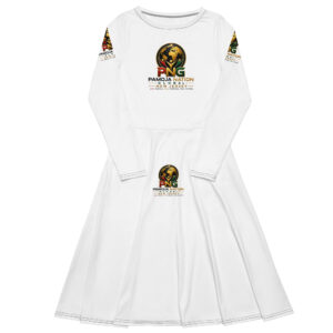 Pamoja Nation Global - New Jersey All-over print long sleeve midi dress